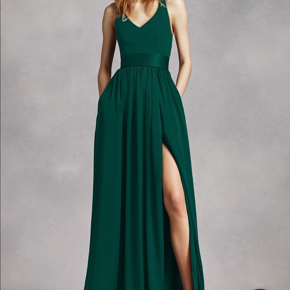 V Neck Halter Gown with Sash by Vera Bradley